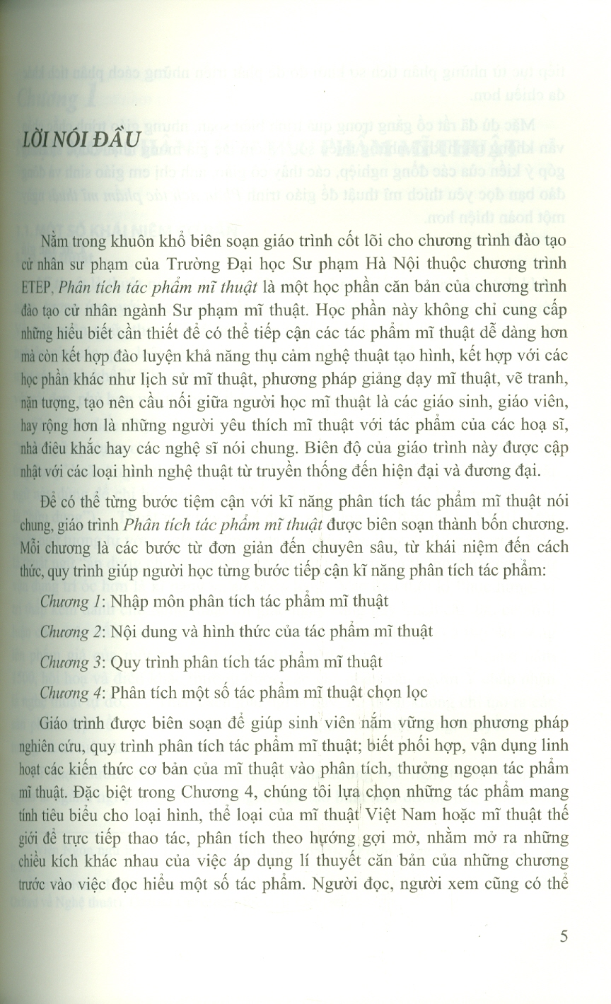 Giáo trình Phân tích Tác phẩm Mĩ thuật - Trần Thị Tuyết Nhung (Chủ biên), Trang Thanh Hiền, Trần Thị Hoàng Ngân