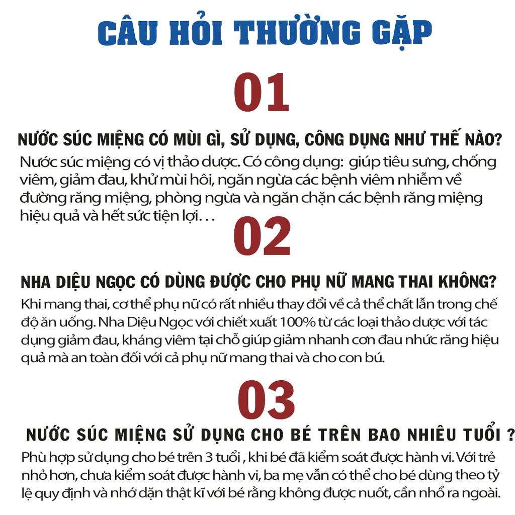 Nước súc miệng giảm nhanh đau nhức răng Nha Diệu Ngọc ️️ An toàn từ thảo dược thiên nhiên 