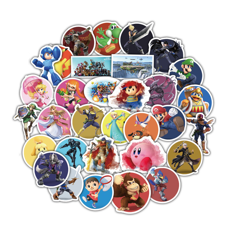 Sticker 50 miếng hình dán Super Smash Bros