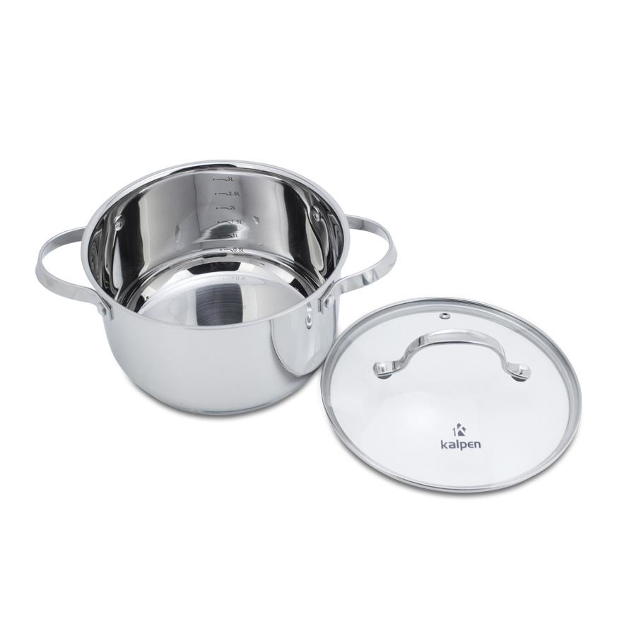 Bộ Nồi INOX 304 Cao Cấp 5 Đáy Lermat Size 16-20-24cm Model L1 Hàng Chính Hãng KALPEN-GIA DỤNG ĐỨC Bảo Hành 2 Năm