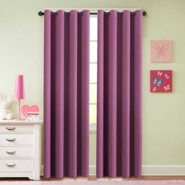 Rèm cửa vải LUCYA18-35 có thanh treo hợp kim nhôm màu gỗ đầu nhọn - cao cố định 1m9 - Bề ngang 1m