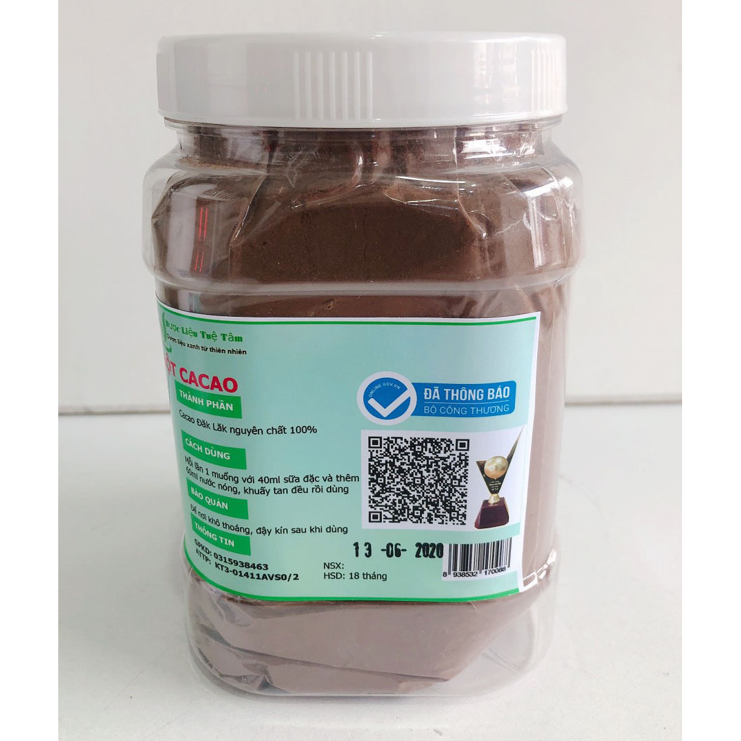 Bột Cacao Đắk Lắk nguyên chất 100% - Hủ 500g