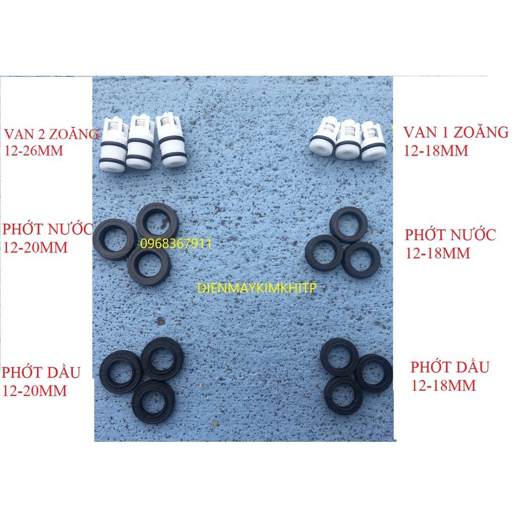 BỘ PHỚT, VAN MỘT CHIỀU MÁY BƠM RỬA XE MINI CAO ÁP DÙNG PHỚT 12-20; 12-18, COMBO 3 CHIẾC