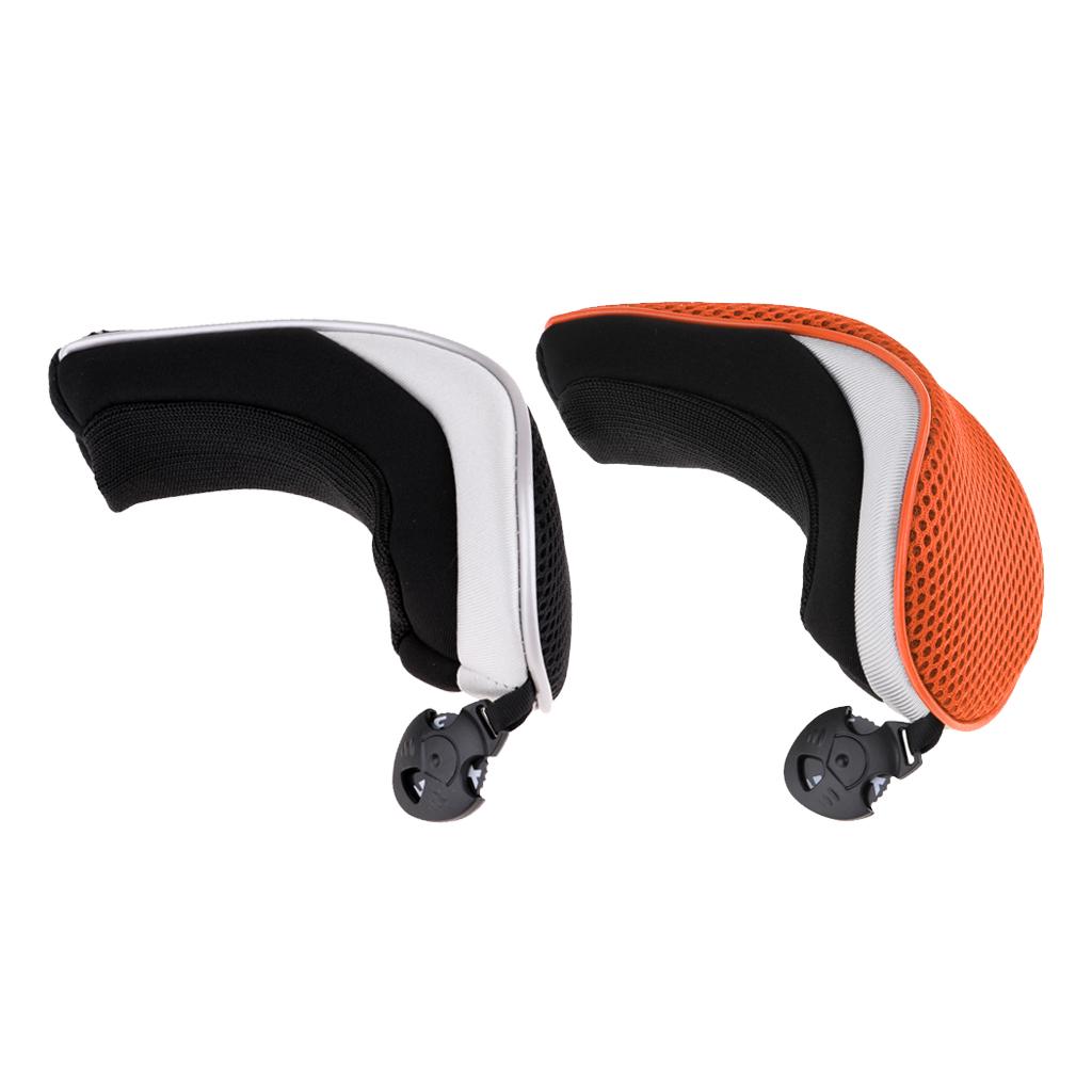 2xGolf Hybrid UT Club Head Cover Headcover W/ Number Tag Black Orange