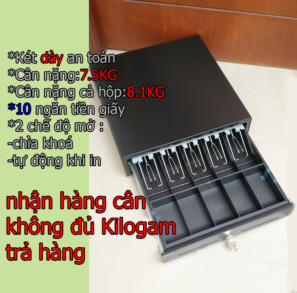 Ngăn kéo đựng tiền 10 ngăn tiền giấy size lớn MAKEN MK410 - Hàng nhập khẩu