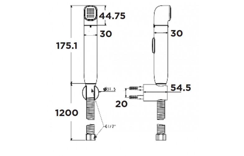 Vòi xịt vệ sinh American Standard DuoStix WF-TS28B