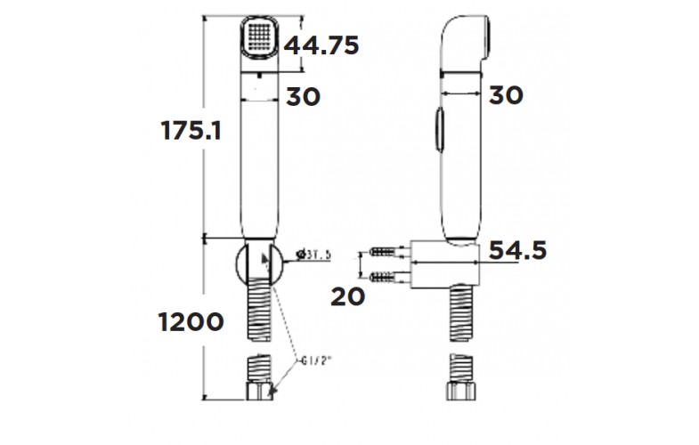 Vòi xịt vệ sinh American Standard DuoStix WF-TS28W