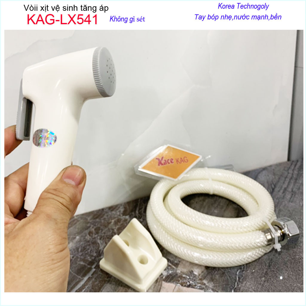 Vòi xịt vệ sinh KAG-LX541, Dây xịt nhựa 100% tia nước mạnh sử dụng siêu bền