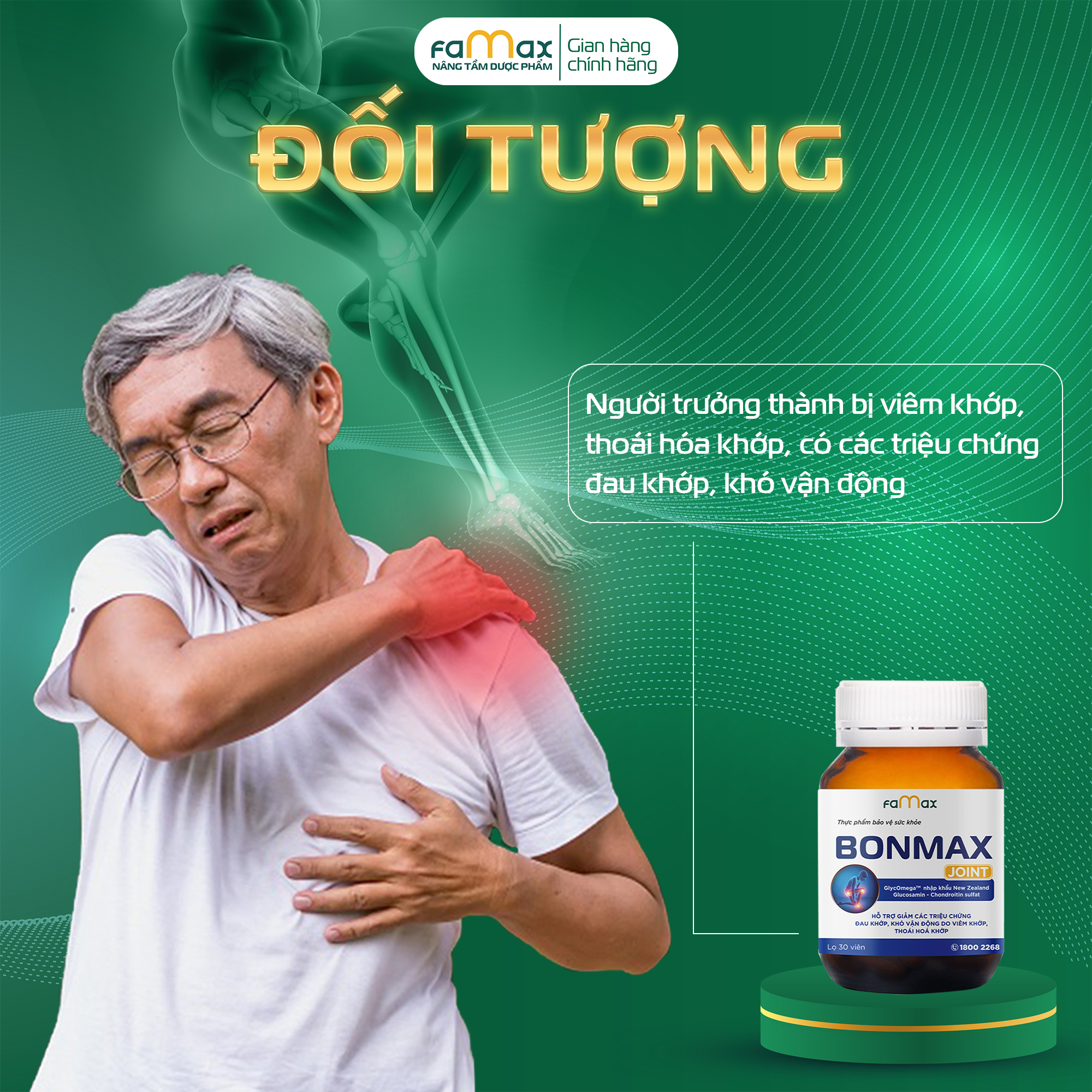 [FAMAX] Combo 3 hộp viên uống xương khớp Bonmax Joint 30 viên - Hỗ trợ giảm viêm, sưng, đau khớp