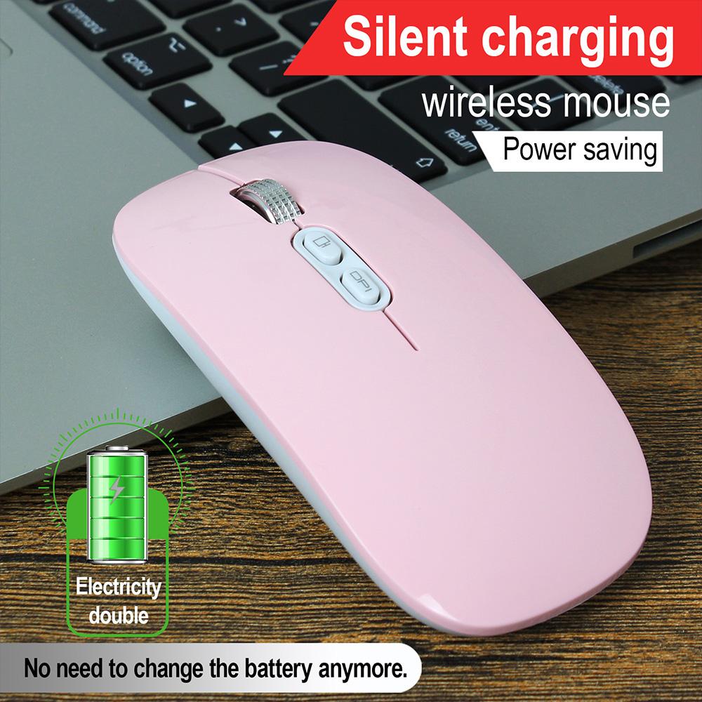 HXSJ M103 Rechargeable Wireless Mouse 2.4G Wireless Mouse Ultra-thin Mute Mouse 3 Adjustable DPI Built-in 500mAh Battery