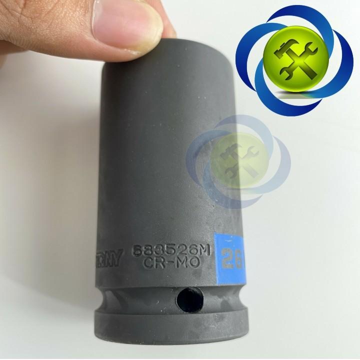 Tuýp 26mm 3/4 Kingtony 683526M loại dài 6 cạnh màu đen