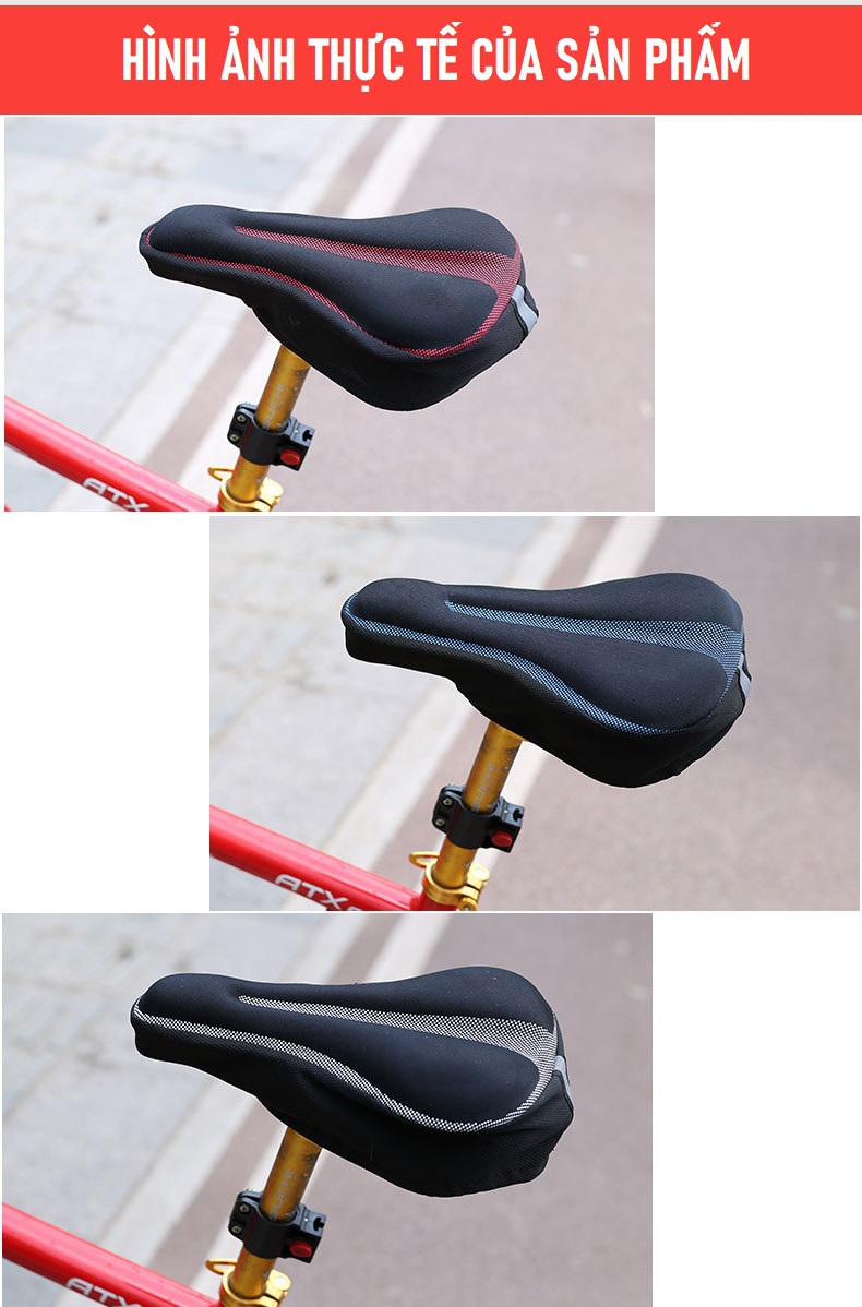 Bọc yên xe đạp thể thao Hatsu-BB chất liệu Gel cao cấp không bị lúng, êm ái thoáng khí Tặng kèm Áo mưa chống thấm nước cho yên
