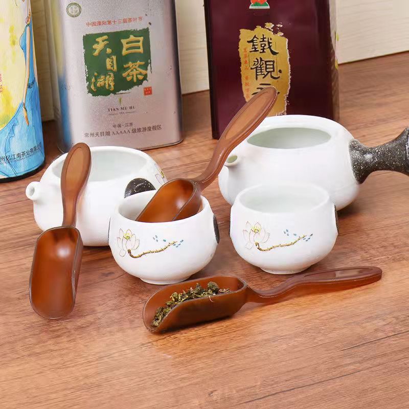 Combo muỗng múc trà cà phê và lon trà long tỉnh