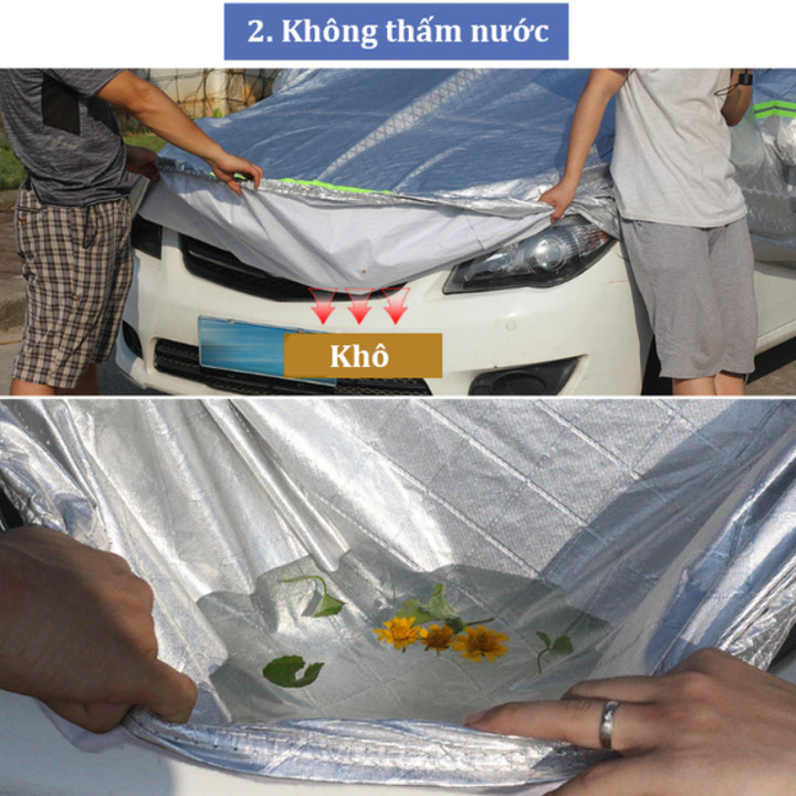 Bạt phủ xe ô tô Sedan tráng nhôm cao cấp đủ size cho khách