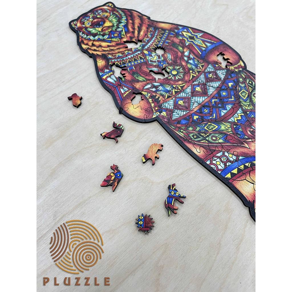 Bộ xếp hình gỗ thông minh puzzle đồ chơi ghép hình - Gấu - PZ018