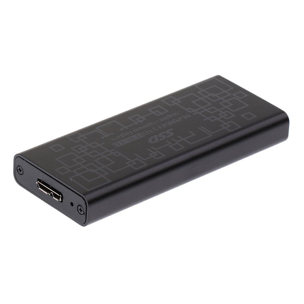 M.2 SSD to USB 3.0 External HDD Case Enclosure Adapter Converter Black