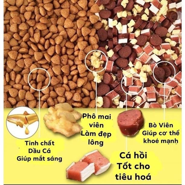 (0.5-1kg) (HÀNG CHUẨN DATE MỚI) Thức ăn khô cho chó Captain vị phomai, bò, cá hồi và chà bông