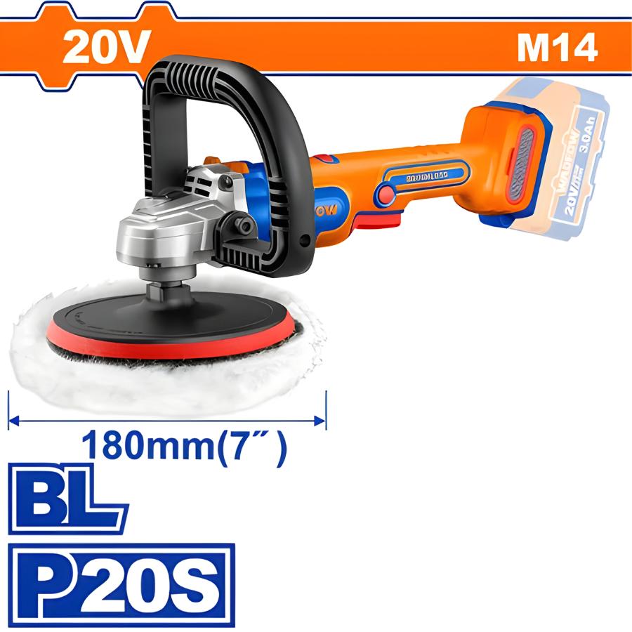 MÁY ĐÁNH BÓNG DÙNG PIN 20V-M14 (KHÔNG BAO GỒM PIN VÀ SẠC) WADFOW WHL1B18 - HÀNG CHÍNH HÃNG