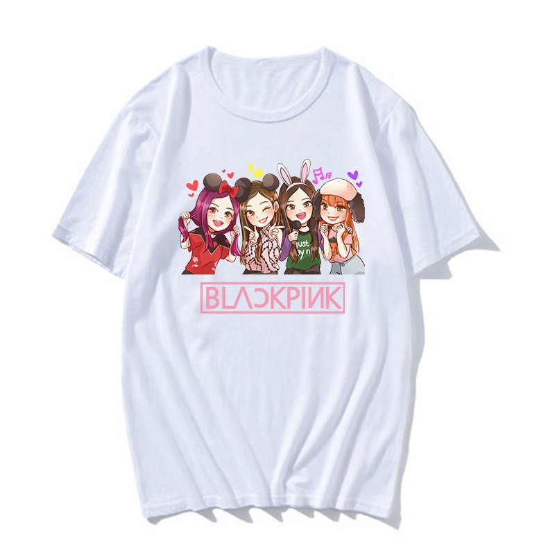 Áo thun ngắn tay hình chibi Blackpink