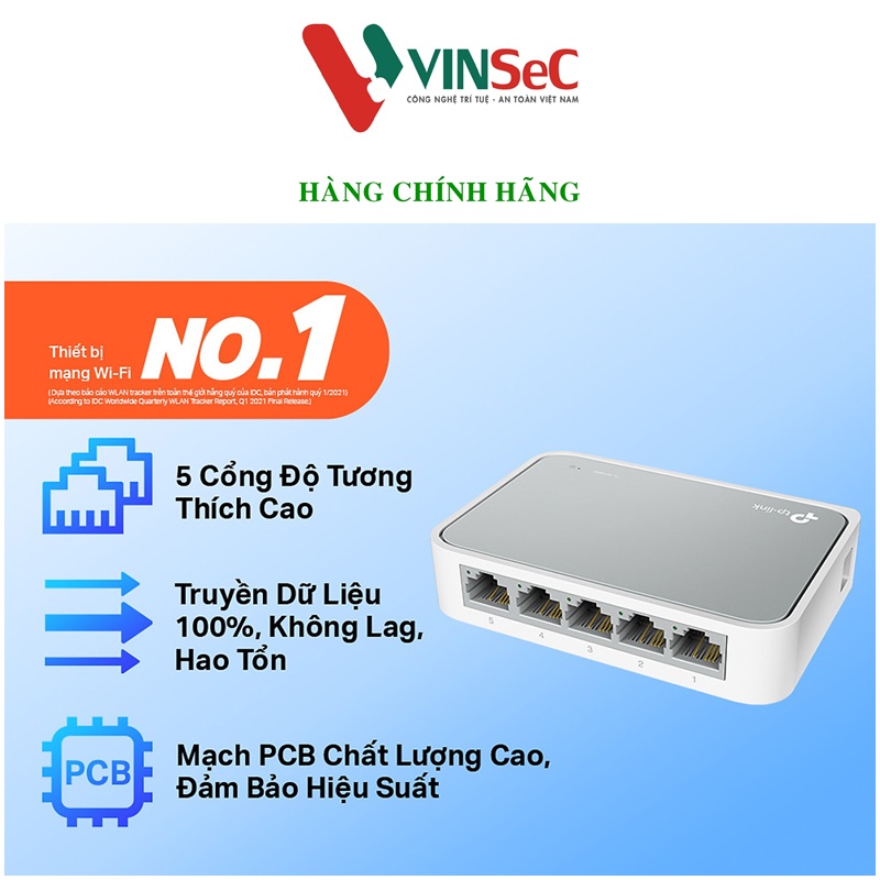 Tp - Link Tl - Sf1005D - Bộ Chia Tín Hiệu Để Bàn 5 Cổng 10100Mbps - Hàng Chính Hãng
