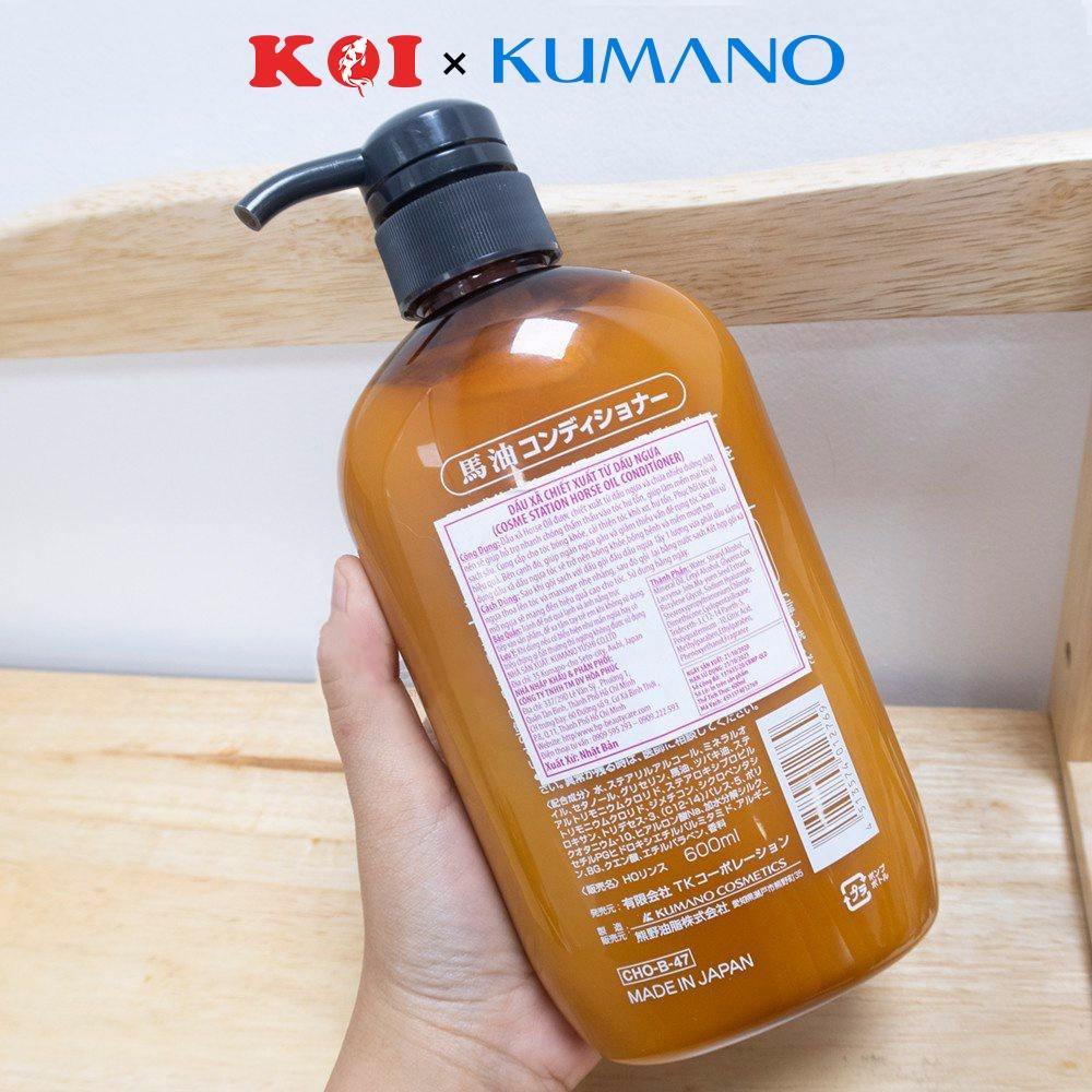 Dầu xả chiết xuất từ dầu ngựa Kumano Cosme Station Horse Oil With Tsubaki Oil Conditioner 600ml