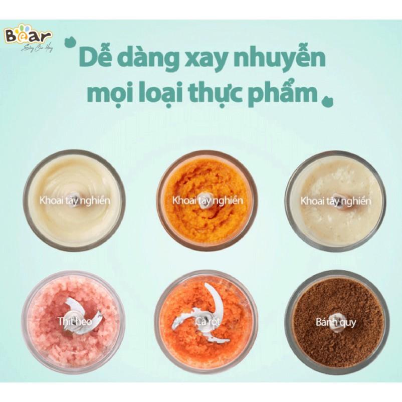 Máy Xay Thực Phẩm, Xay Ăn Dặm BEAR Xay Cực Êm An Toàn Vệ Sinh Dung Tích 0.3 Lít Công Suất 120 W  - Hàng Chính Hãng