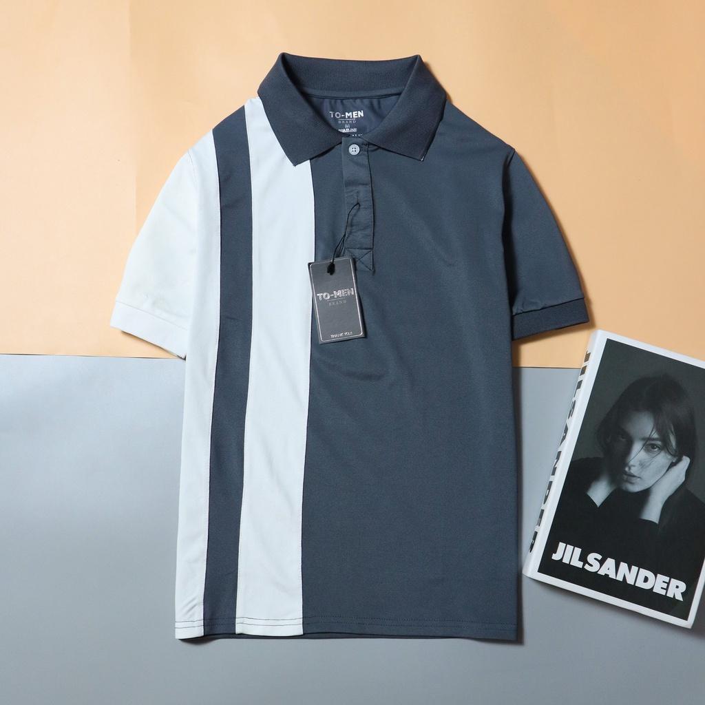 Áo Thun Nam Polo Tay Ngắn Phối Sọc Đứng