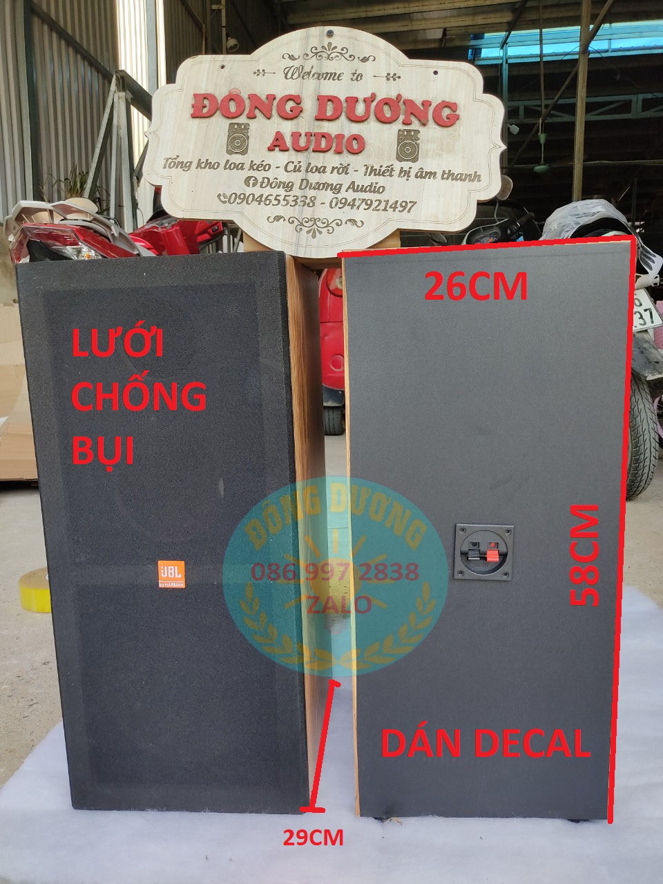 VỎ THÙNG LOA 20 3 ĐƯỜNG TIẾNG - LẮP 1 BASS - 1 MID - 1 TREBLE - VỎ THÙNG 2 TẤC - GIÁ 1 ĐÔI