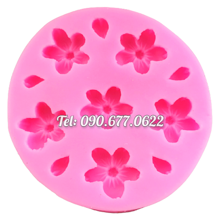 Khuôn silicone làm rau câu 6 hoa mai, hoa đào - Mã số 1277