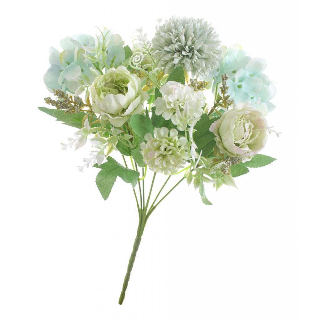 4 Pieces 7 Head Artificial Silk Peony Hand Flower Bouquet for Garden Wedding