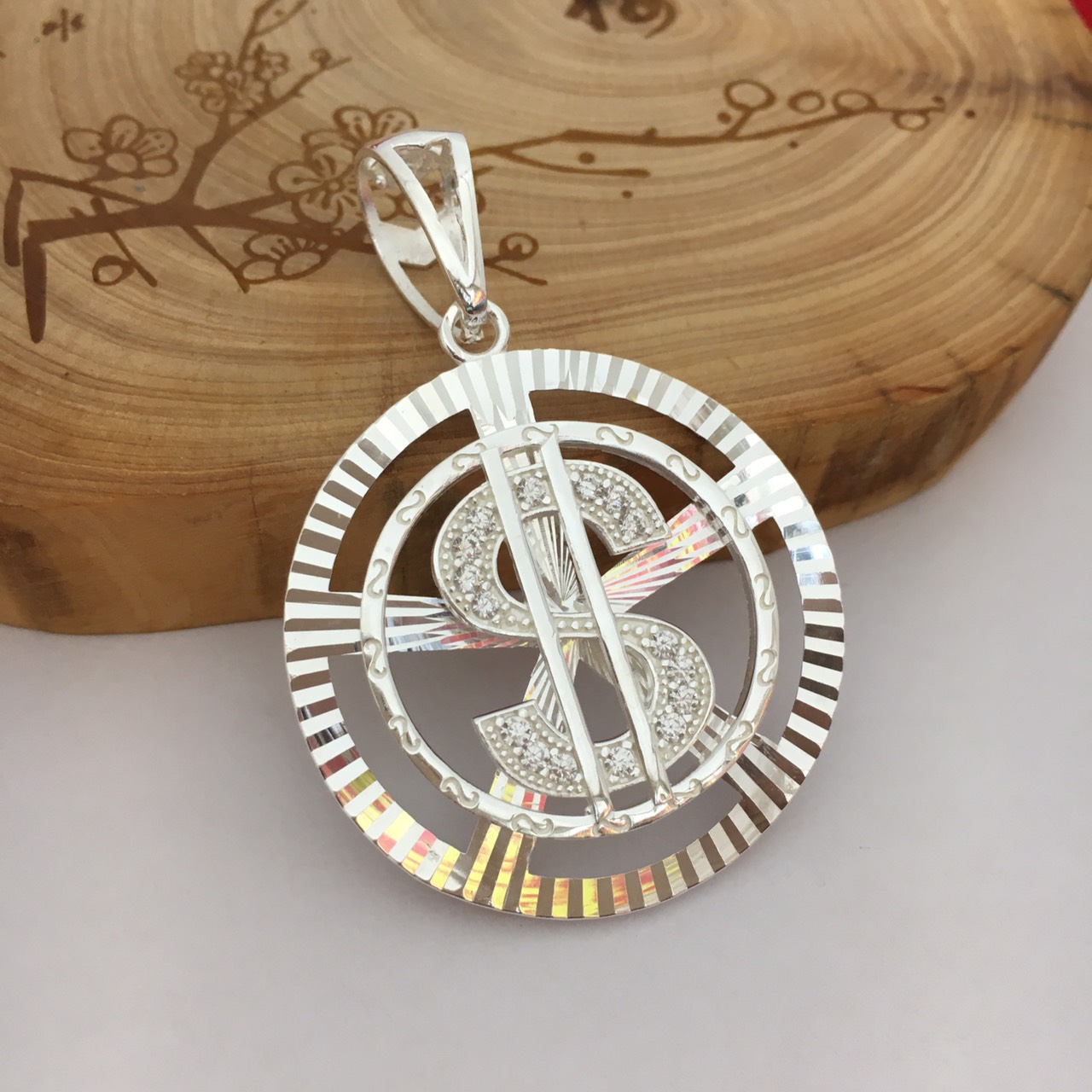 Mặt dây chuyền nam bạc măt chữ S phay sáng bóng trang sức Bạc Quang Thản - QTMDNA5