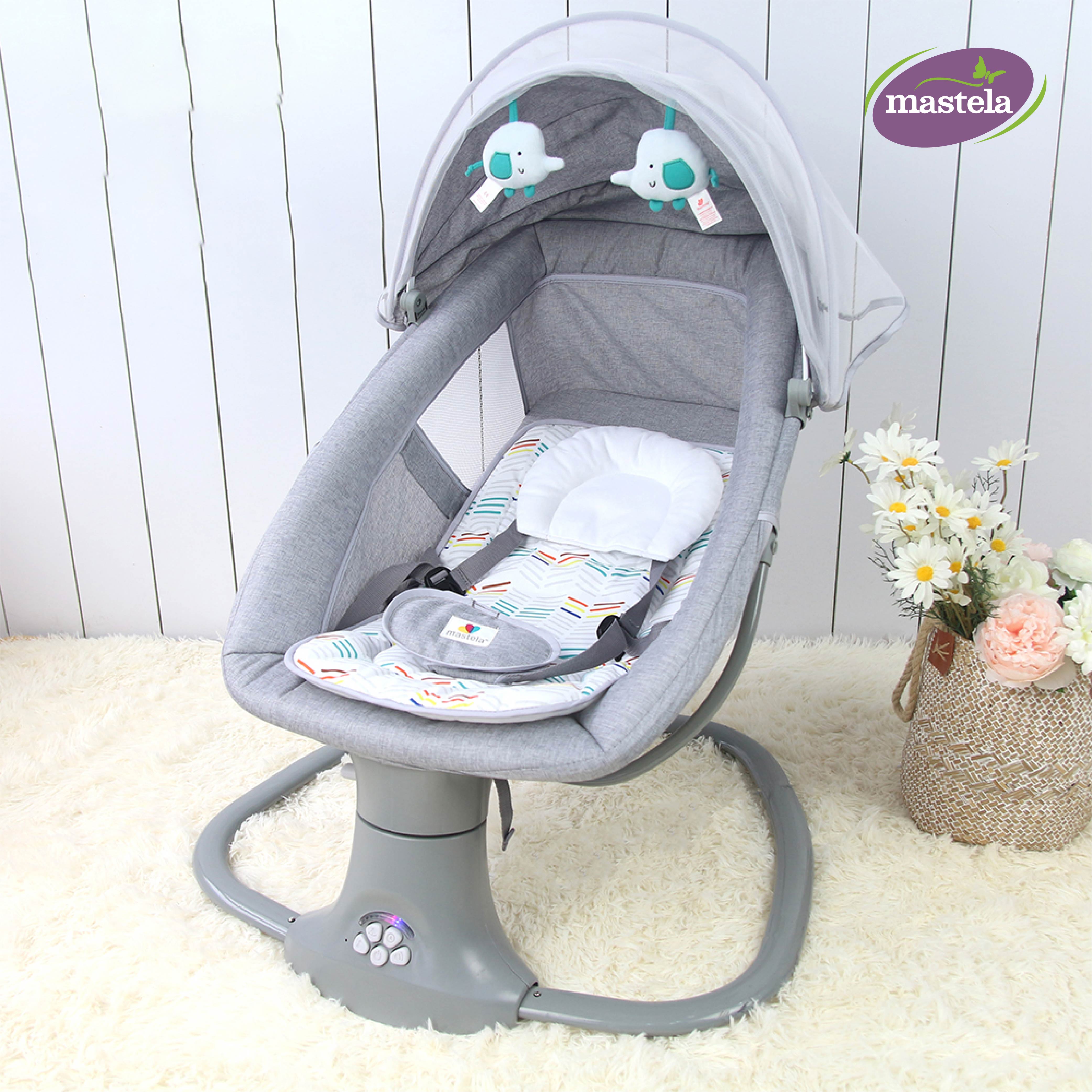Nôi điện cho bé điều khiển từ xa và nhạc trắng ru ngủ Mastela 8104 / 8106 - Nôi cho bé sơ sinh nằm ngủ và chơi