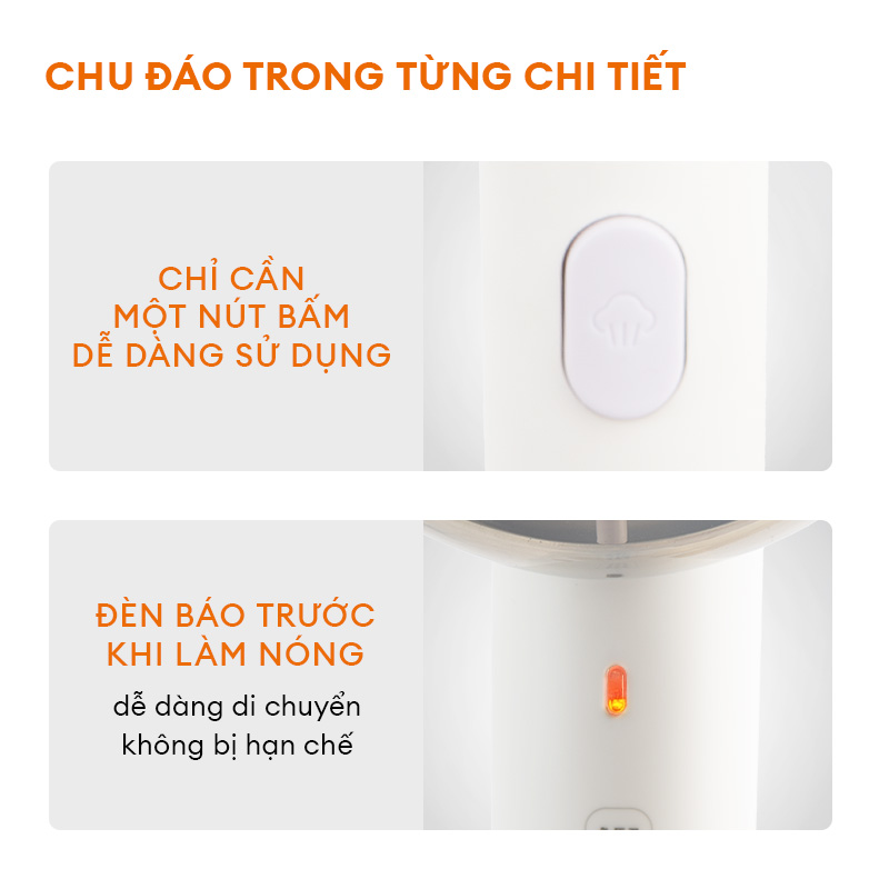 Bàn ủi hơi nước cầm tay Gaabor GS1200M-WH01A công suất 1200W dung tích 100ml - Hàng chính hãng