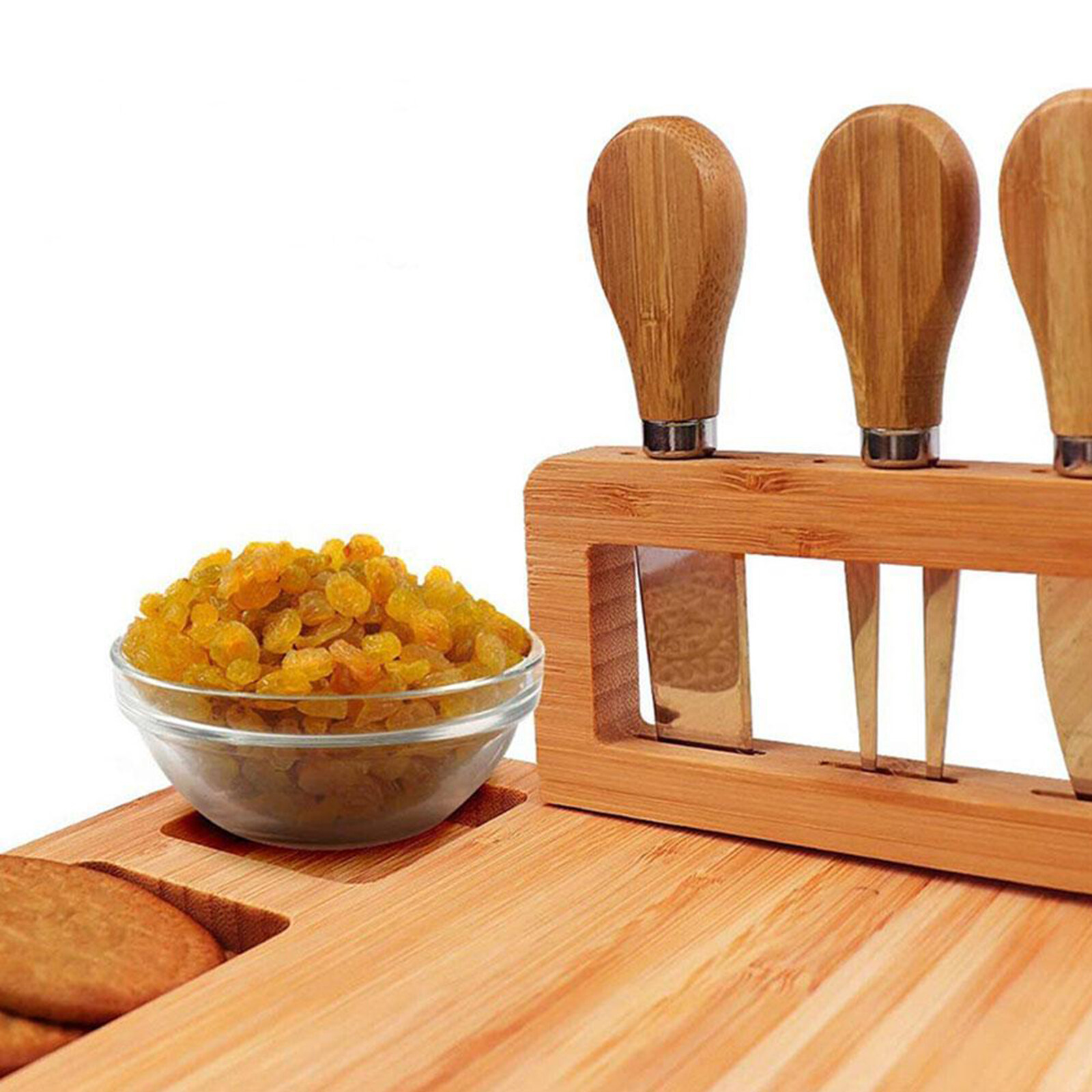 Thớt Phô Mai Bằng Gỗ Với Bộ Dao Inox Nhà Bếp Gia Đình Rectangle Charcuterie Cheese