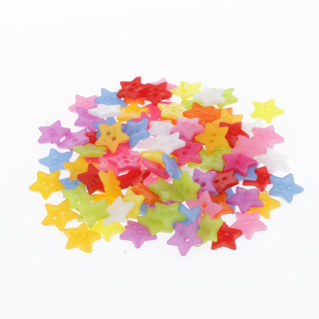 100x 15mm Colorful holes Buttons for DIY Sewing Craft