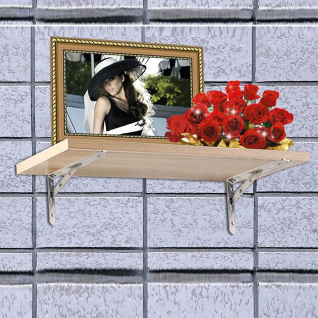 2pcs Stainless Steel Heavy Duty Shelf Bracket Corner Brace Support Fastener Wall Hanging Shelve Support Bracket