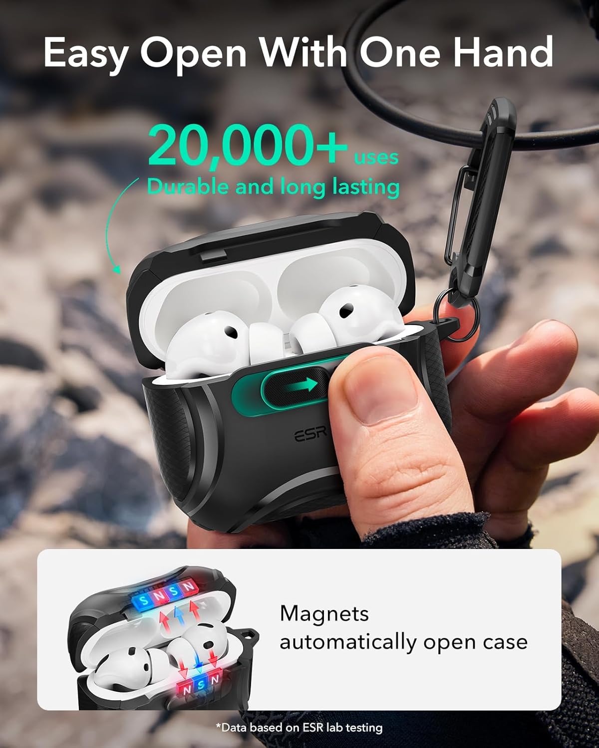 Bao Case cho Airpods Pro 3 (2025) ESR Cyber FlickLock Magnetic Case - Hàng chính hãng