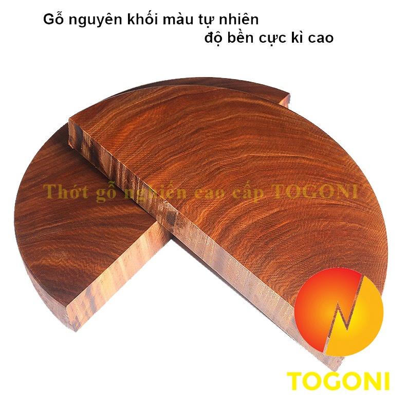 THỚT GỖ NGHIẾN cao cấp TOGONI 24cm dày 3.5cm- Không tâm (Thớt thái, băm)