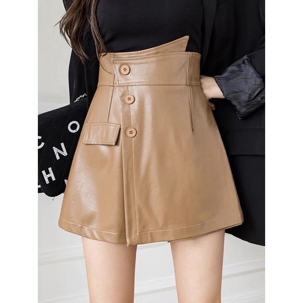 Quần Váy Da Nữ Lưng Cao 2 Túi Thời Trang TEP FASHION QV-D2C05