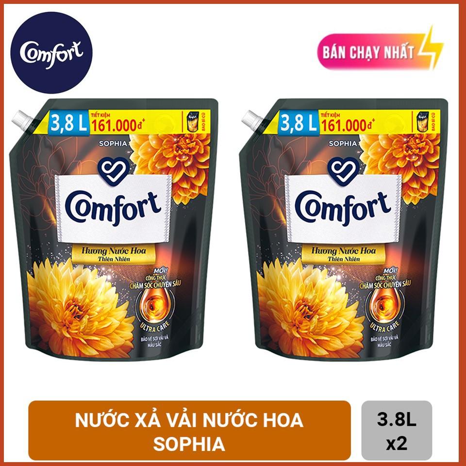 Combo 2 túi nước xả vải Comfort Nước hoa Sophia khổng lồ 3.8LX2