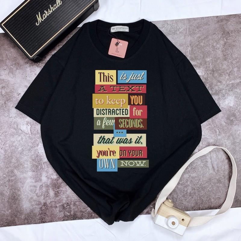 Áo Thun Tay Ngắn UNISEX TEXT Chữ - Hình chụp thật