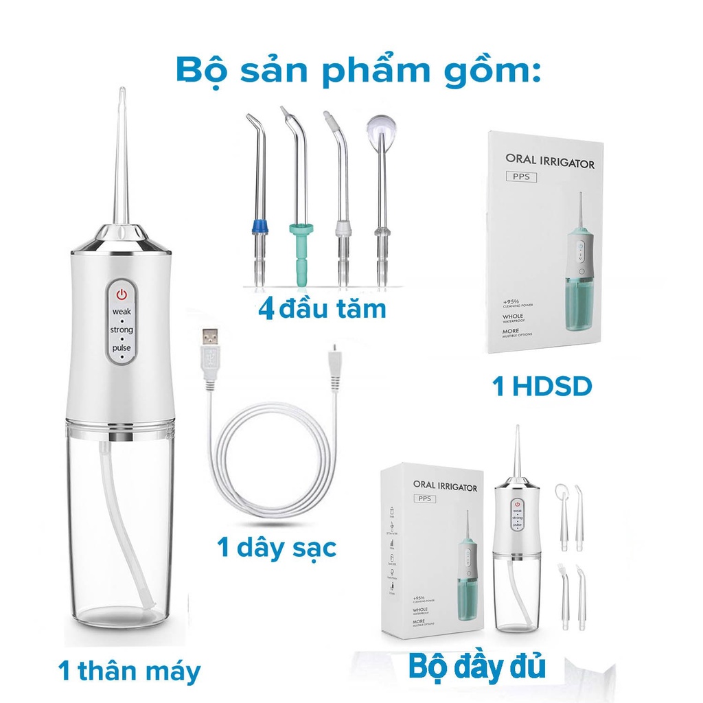 Máy Tăm Nước Vệ Sinh Răng Miệng Oral Irrigator Bản Rút Gọn vệ sinh răng miệng màu sắc ngẫu nhiên