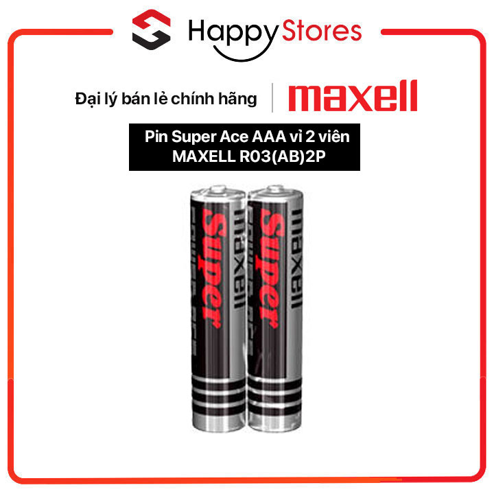 Pin Super Ace AAA vỉ 2 viên MAXELL R03(AB)2P - Hàng chính hãng