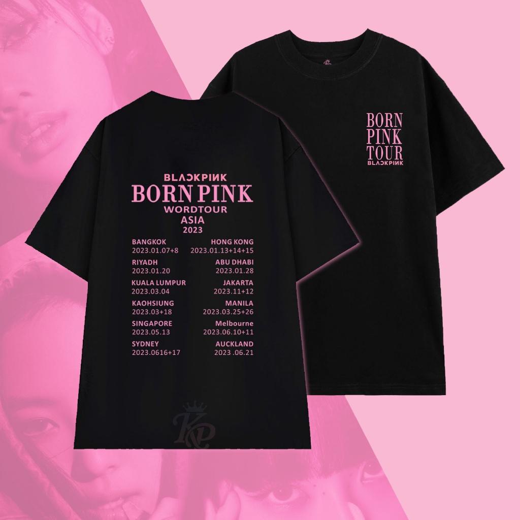 Áo thun BORN PINK TOUR cao cấp Form rộng Unisex, BlackPink - TRƠN TRẮNG, TRƠN TRẮNG