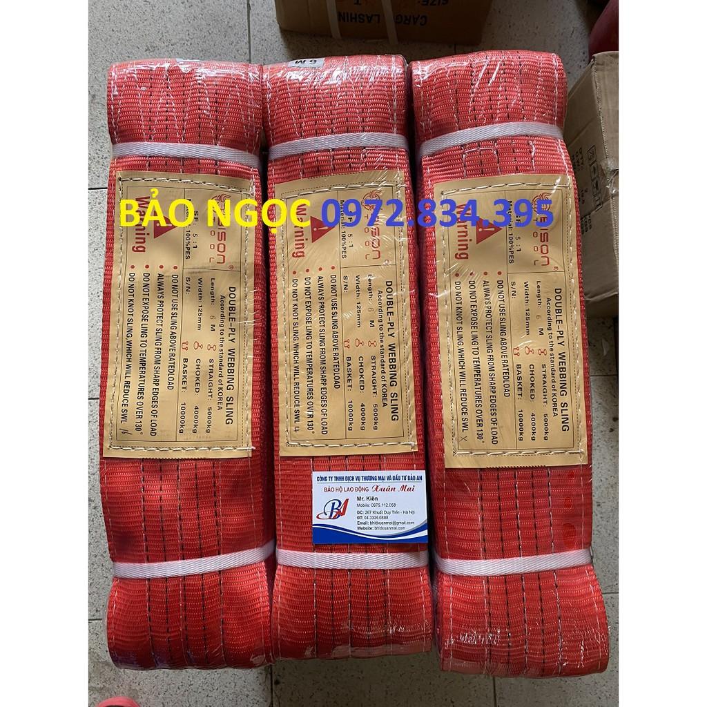 Dây cáp vải cẩu hàng 5 Tấn - bản 125mm - Hệ số 5:1 - 8 Mét