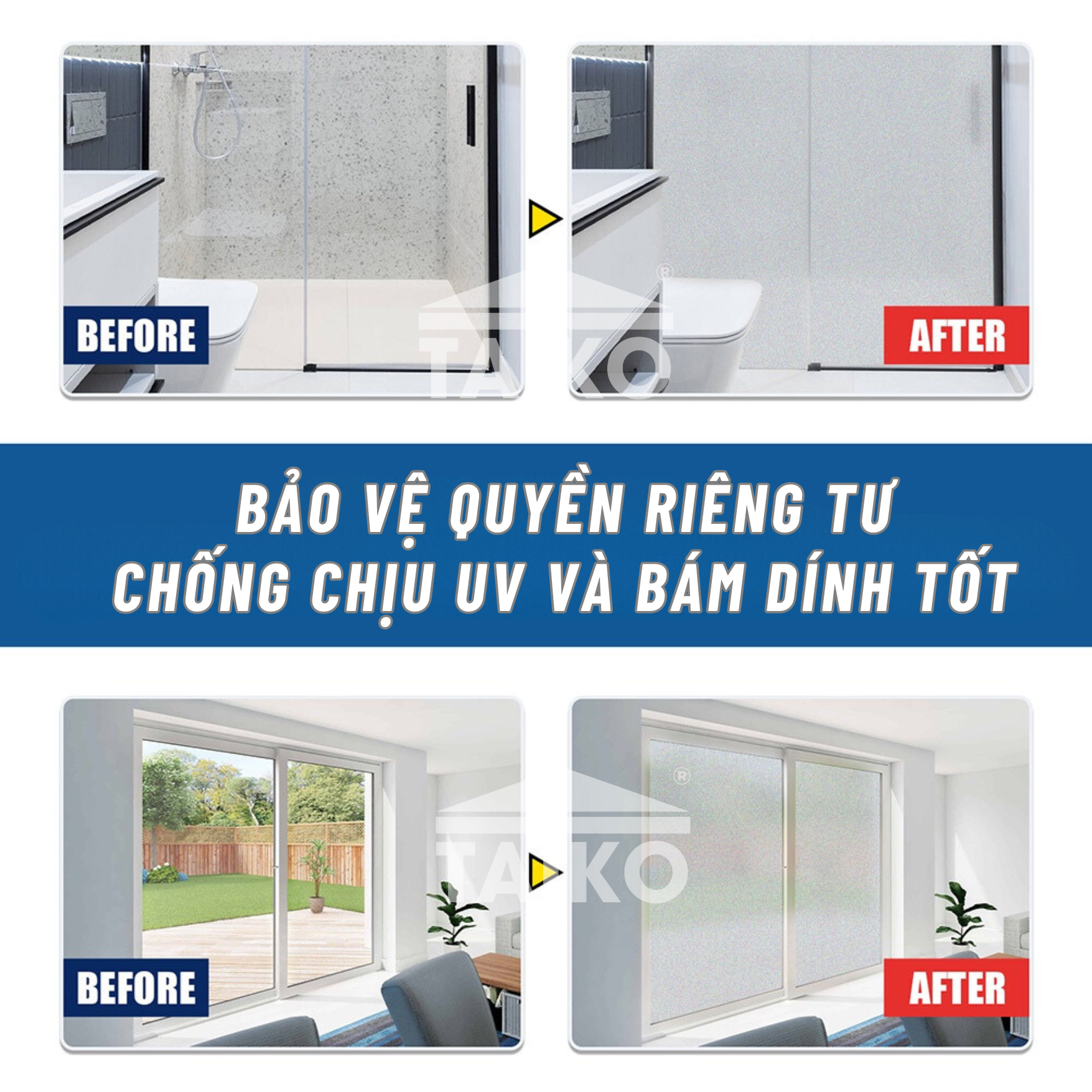 Keo Sơn Mờ Kính Chống Nhìn Trộm TAIKOMI, Keo Sơn Bóng Mờ Kính Văn Phòng, Mờ Kính Cửa Sổ, Nhà Tắm, Phòng Ngủ