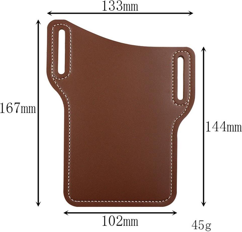Men Waist Phone Bag PU Loop Holster Pouchs Belt Multipurpose Carrying Case