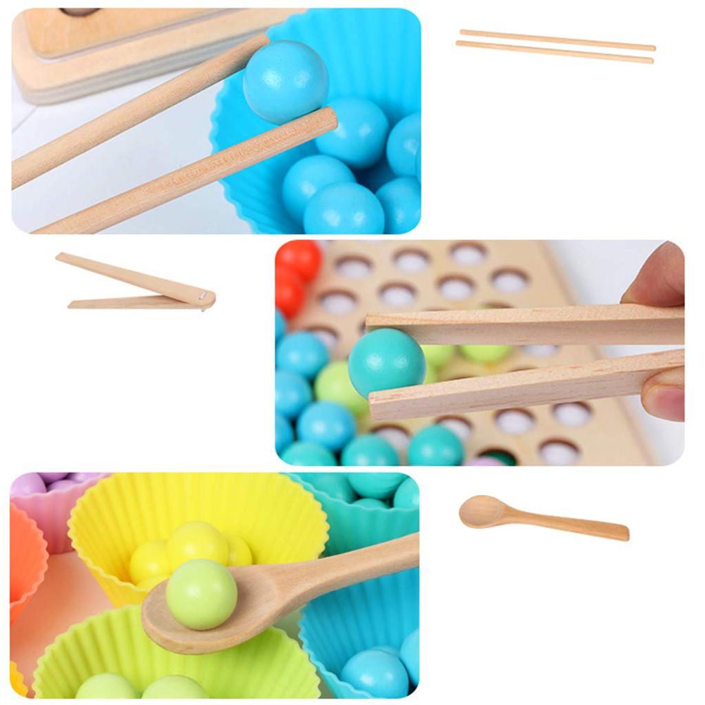 Wooden Clip Beads Game Toy Kid Hands Puzzle Early Educational Toys Gift