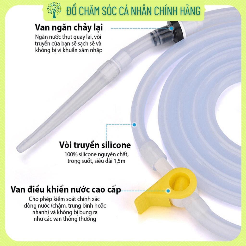 Bộ túi dây vòi silicone Viethealthy - dụng cụ thụt tháo đại tràng thải độc cà phê coffee enema