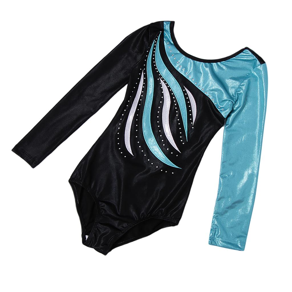 Kid Girl Leotard Ballet Dance Costume Long Sleeve Bodysuit Unitard Dancewear